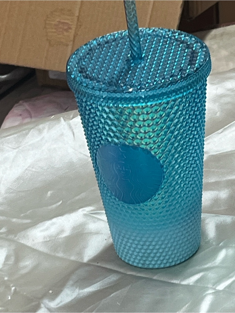 Starbucks Blue Studded Textured Cold Cup Tumbler with Lid & Straw Coffee & Tea